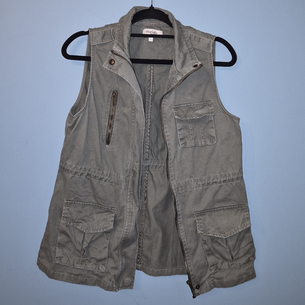 Navy Green Fitted Utility Vest